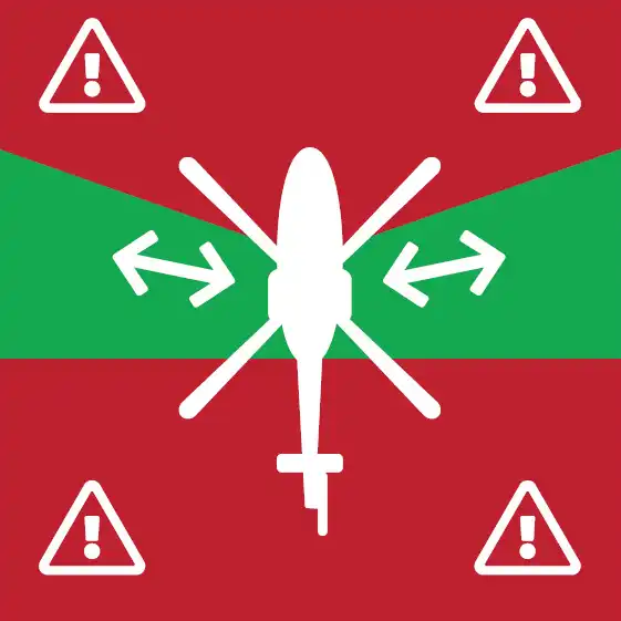 Säkerhet vid avstigning från helikoptern